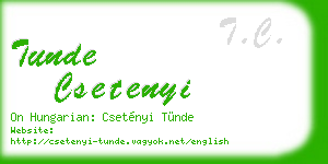 tunde csetenyi business card