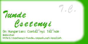 tunde csetenyi business card